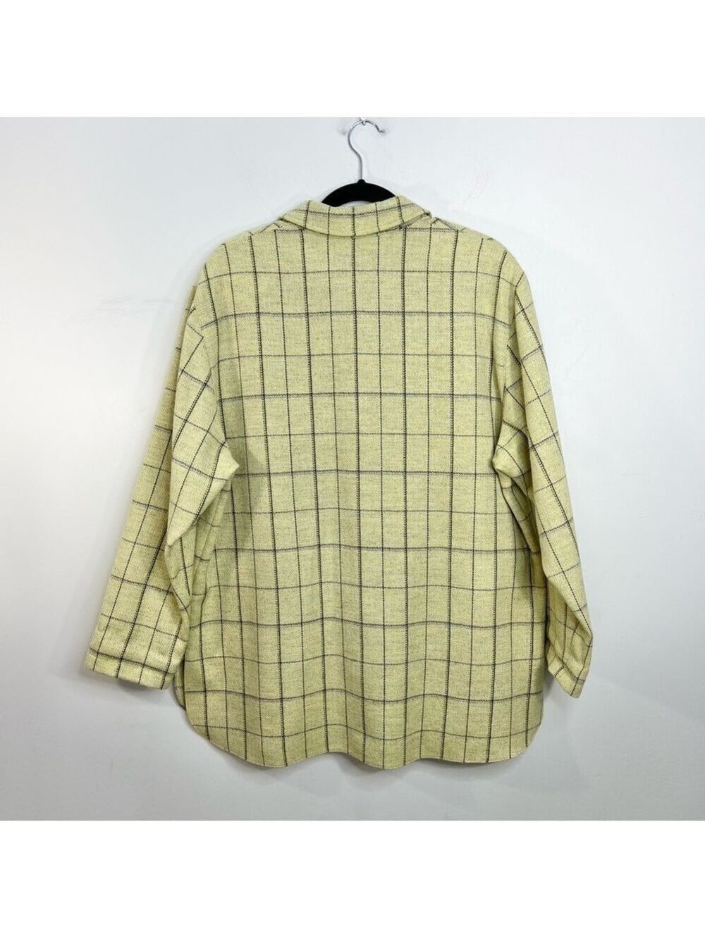 Eugen Klein Germany pale green boxy plaid 100% wool overshirt shacket 14 - Picture 5 of 15
